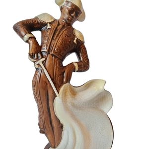 VINTAGE Treasure Craft Brown Ceramic Matador Bullfighter Figurine 12.5 in. Tall